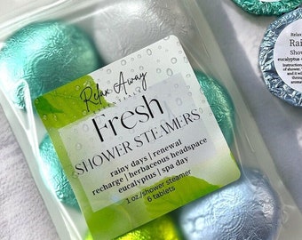 Fresh Shower Steamer 6 Pack | Variety Shower Steamers | Spa Gift | Handmade Gift | Wellness | Aromatherapy | Graduation Gift | Mom Gift