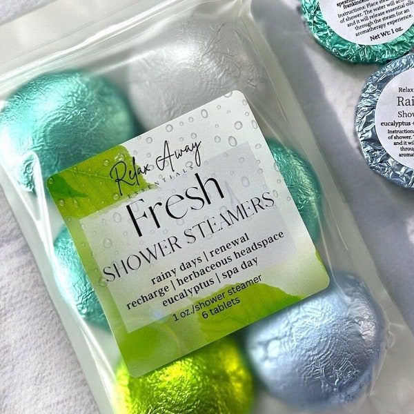 Fresh Shower Steamer 6 Pack | Variety Shower Steamers | Spa Gift | Handmade Gift | Wellness | Aromatherapy | Graduation Gift | Mom Gift