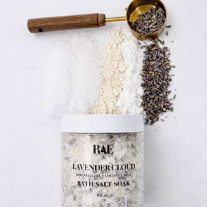 Bain de sel de bain botanique | Détendez-vous, détoxifiez, apaisez, restaurez | Cadeau fête des mères Lavender Cloud
