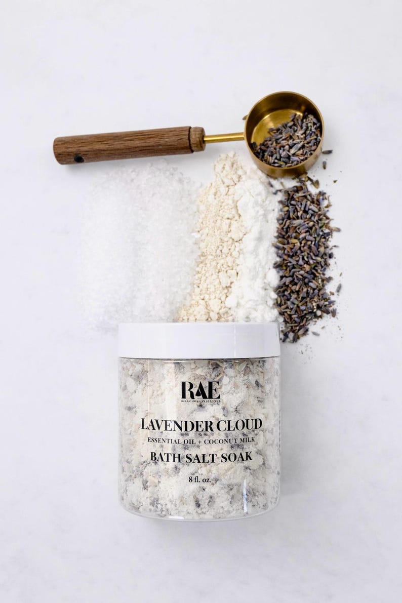 Bain de sel de bain botanique | Détendez-vous, détoxifiez, apaisez, restaurez | Cadeau fête des mères Lavender Cloud