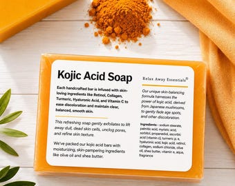 Kojic Acid Soap | Turmeric Soap | Face Soap | Facial Cleanser | Spa Gift | Gift for her | Glow Soap Bar | Mom Gift