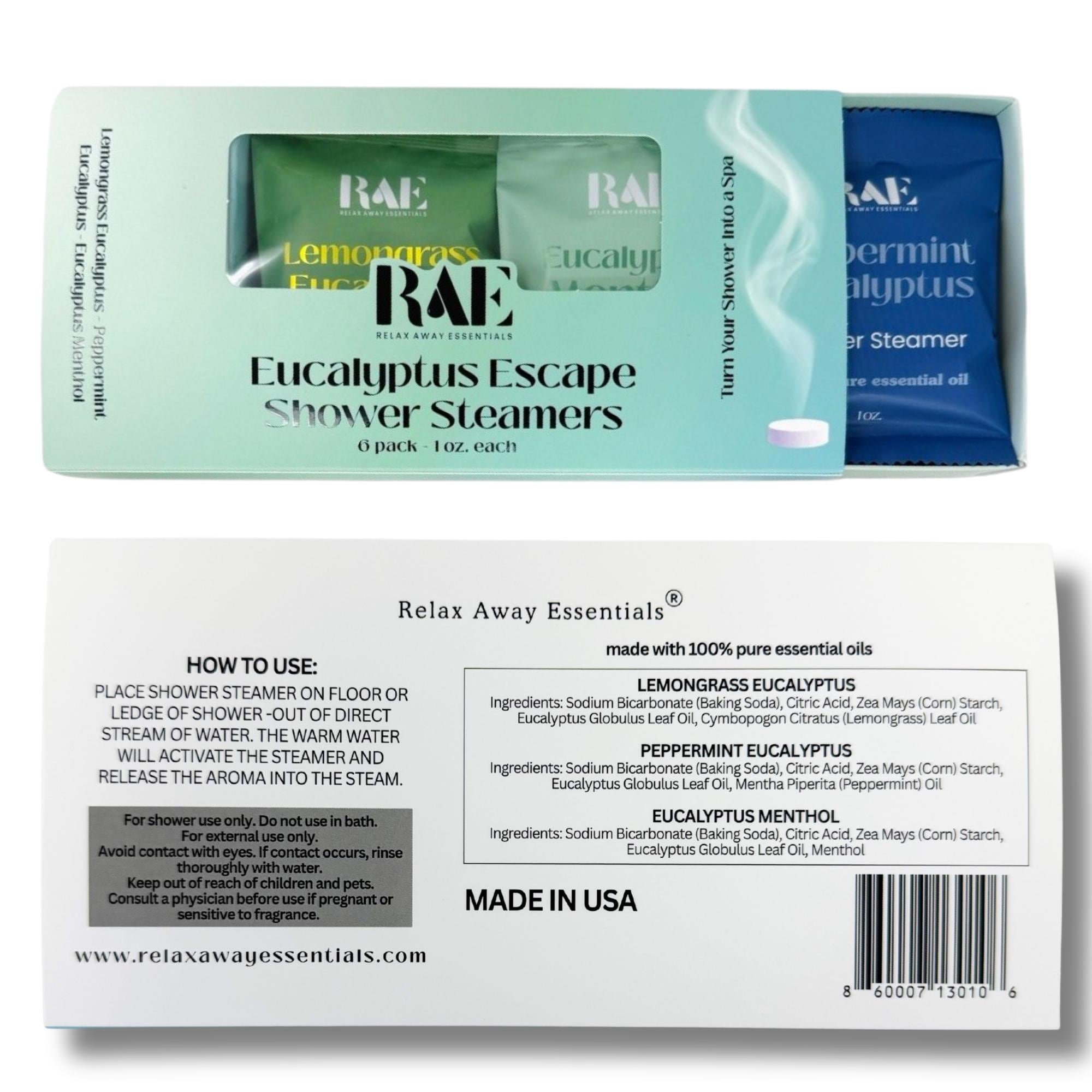 Eucalyptus Escape Shower Steamers 6 Pack | Breathe | Aromatherapy | Spa ...
