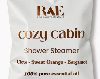 Vaporizador de ducha tipo cabina acogedora / Aceites esenciales de clavo, naranja dulce y bergamota / Aromaterapia / Otoño