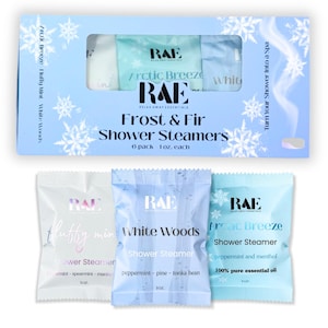 Pastillas de vapor para ducha Frost & Fir, paquete de 6 / Aromaterapia con menta / Mentol / Relajante / Regalo de spa / Regalo navideño / Regalo para Navidad / Regalo para rellenar calcetines