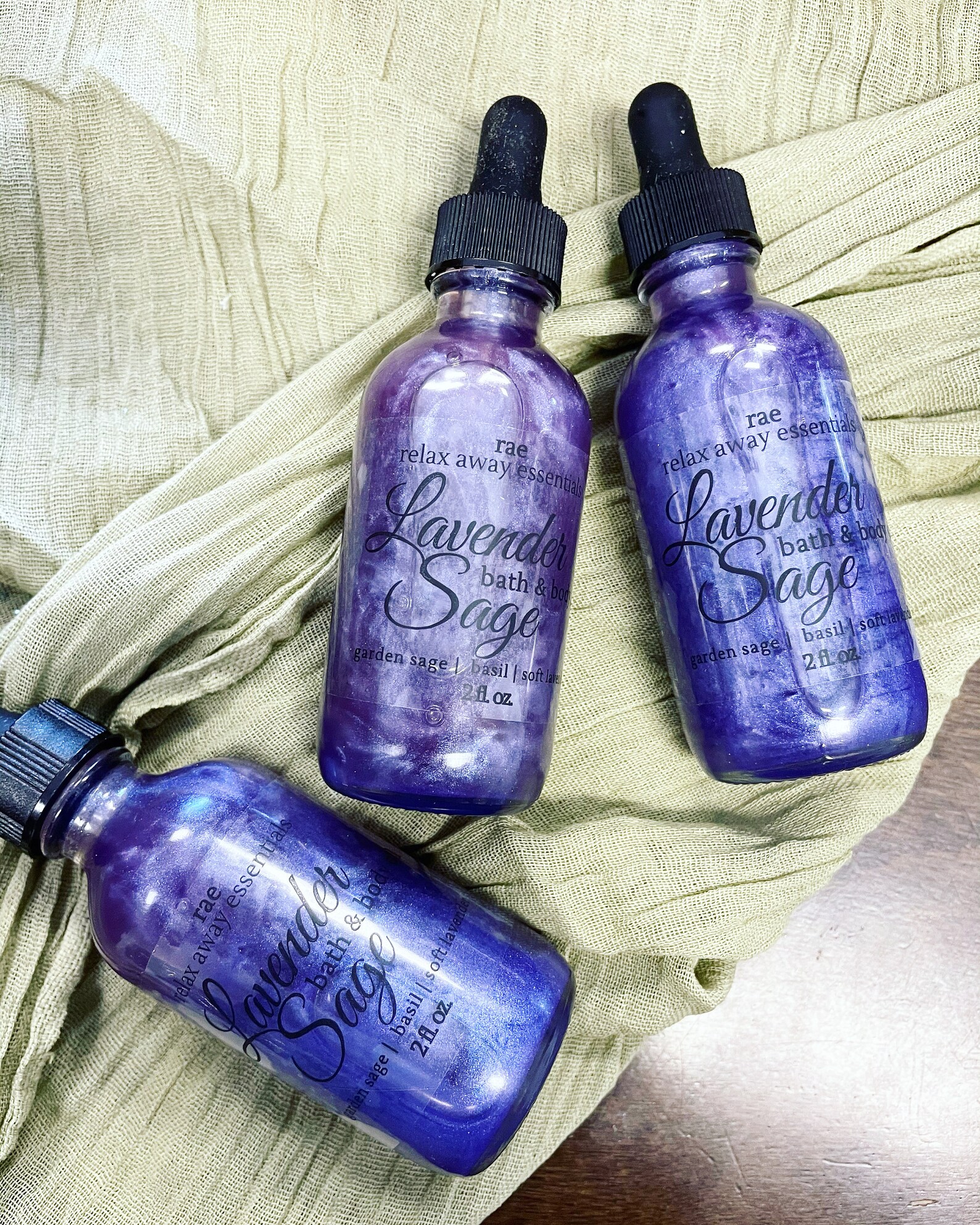 Lavender Sage Bath & Body Oil Shimmer Oil Spa Skin Care Etsy