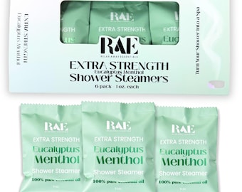 Pastillas de ducha de eucalipto y mentol extra fuertes / Paquete de 6 / Aroma intenso / Aceites esenciales / Respiración / Alivio