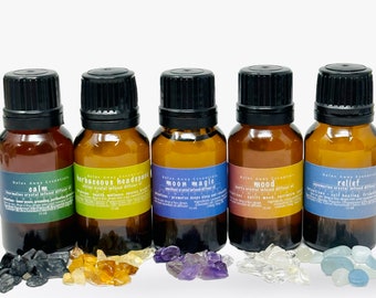 Aromatherapy Diffuser Oil | 15 ml | Crystal Infused | Essential Oils | Spa Gift | Relief | Relax