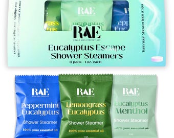 Vaporizadores de ducha Eucalyptus Escape (paquete de 6) / Respira / Aromaterapia / Regalo de spa / Aceites esenciales / Vaporizadores de ducha naturales hechos a mano