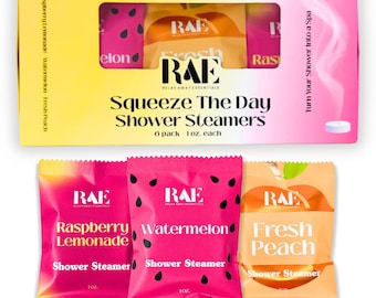 Vaporizadores de ducha Squeeze the Day, paquete de 6 unidades / Aromaterapia / Frutal / Regalo de spa / Regalo hecho a mano / Regalo divertido /