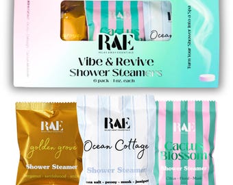 Vaporizadores de ducha Vibe and Revive / Paquete de 6 / Regalo de spa / Aromaterapia / Bomba de ducha / Regalo para ella /