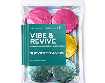 Vibe and Revive Shower Steamers 6 Pack | Spa Gift | Aromatherapy | Shower Bomb | Gift for her | Mother's Day Gift