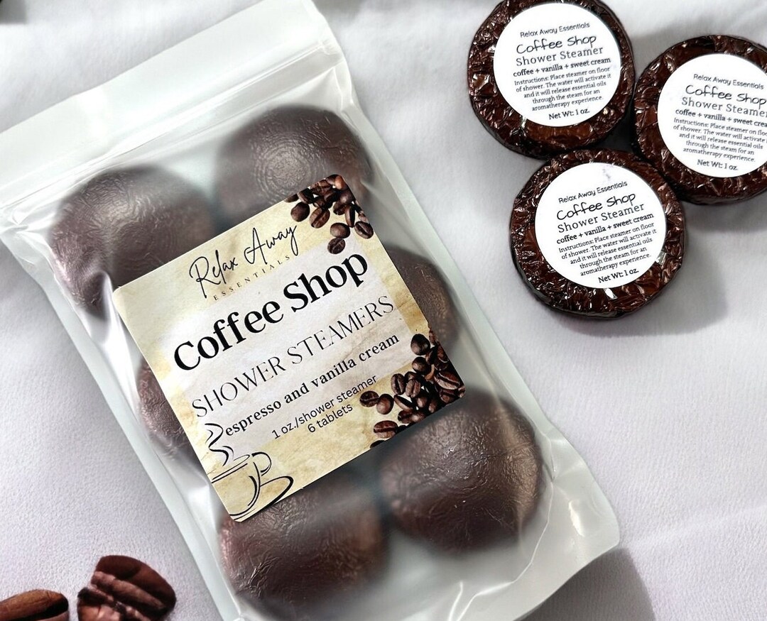 Coffee Shop Shower Steamers 6 Pack Coffee Coffee Lover Spa Gift