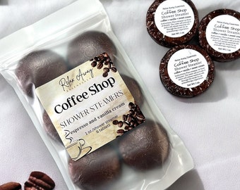 Coffee Shop Shower Steamers 6 Pack | Coffee | Coffee Lover | Spa Gift | Espresso | Essential Oil | Wake up | Aromatherapy | Handmade gift