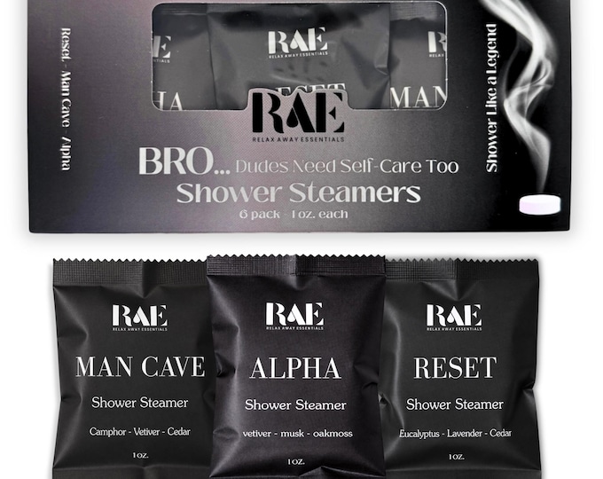 BRO Shower Steamers 6-Pack | Men’s Shower Steamers | Aromatherapy Scented Steamers | Handmade Spa Gift for Him | Father's Day Gift