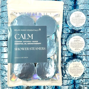 Calm Shower Steamers 6 Pack - Patchouli, Lavender, Sweet Orange - Essential Oils - Aromatherapy - Soothing - Spa Gift - Handmade Gift