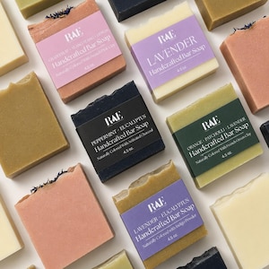 Triple Butter Bar Soap | Natural Cold Process | Essential Oils and Natural Colors | Handcrafted  (4.5 oz)