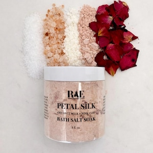 Bain de sel de bain botanique | Détendez-vous, détoxifiez, apaisez, restaurez | Cadeau fête des mères Petal Silk