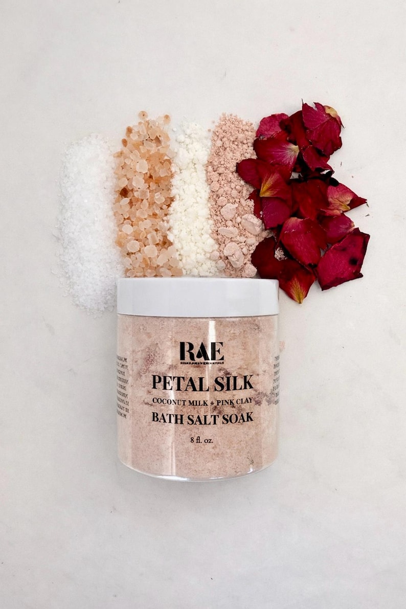 Bain de sel de bain botanique | Détendez-vous, détoxifiez, apaisez, restaurez | Cadeau fête des mères Petal Silk