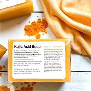 Kojic Acid Soap | Turmeric Soap | Face Soap | Facial Cleanser | Spa Gift | Gift for her | Glow Soap Bar | Mom Gift