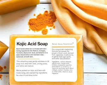 Kojic Acid Soap | Turmeric Soap | Face Soap | Facial Cleanser | Spa Gift | Gift for her | Glow Soap Bar | Easter Gift