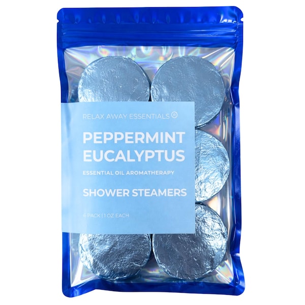 Shower Steamer 6-Pack Peppermint Eucalyptus | Aromatherapy Spa | Easter Basket Stuffer