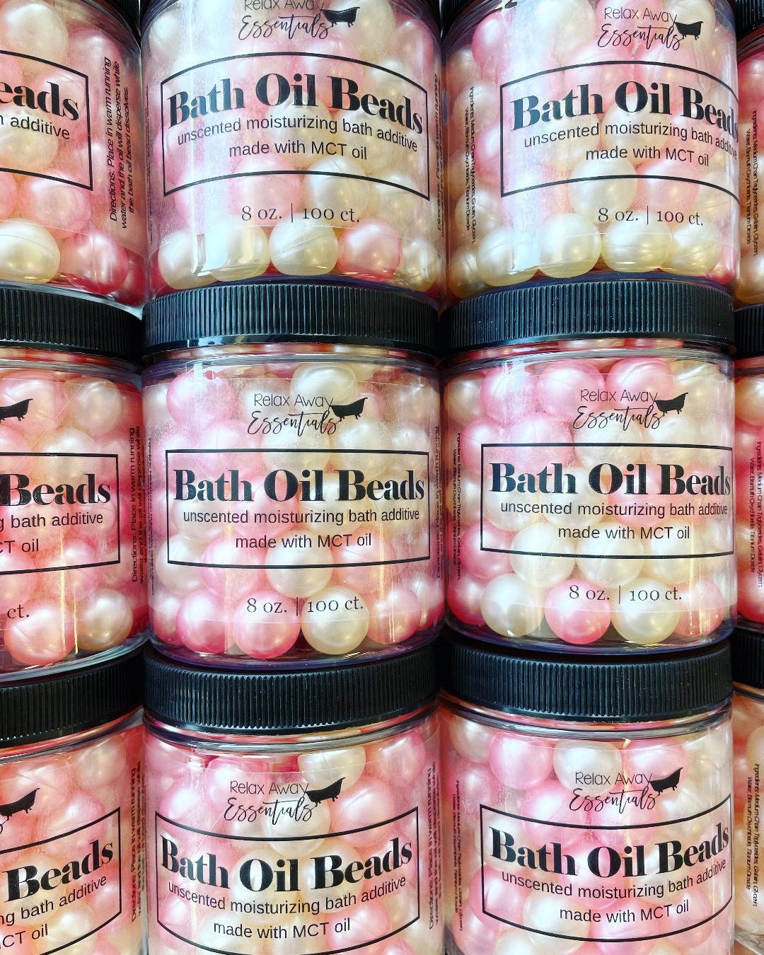 100 Unscented Bath Oil Beads Bath Additive MCT Oil Etsy