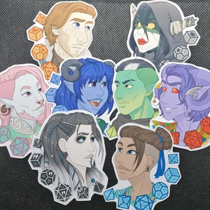 Mighty nein dice stickers