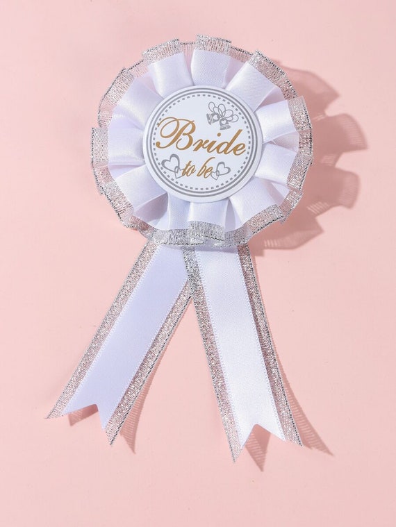 Bride to be accessories Purple Vintage Hens Party Rosette Hens Night badge 