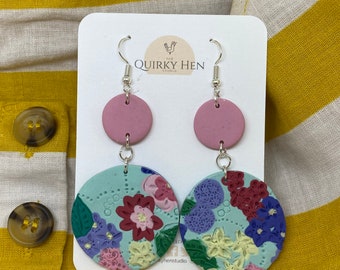 colourful flowers boho hippie beautiful gift for herStatement Earrings