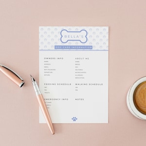 The Ultimate Dog Sitter Checklist, Pet Sitting Form, Pet Care, Canva Template, Instant Digital Download, Printable Pet Checklist