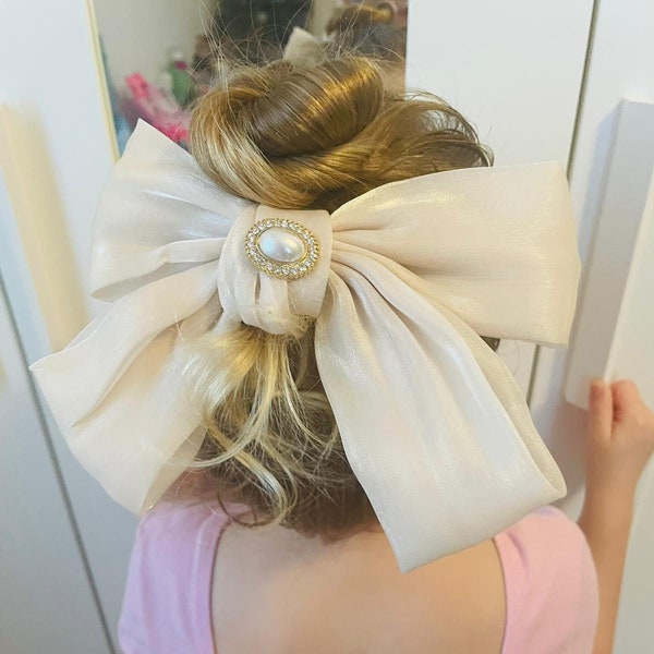 Ballerina Hair Clips/ Girl Hair Bow / Ballerina Birthday Party Favors/ Ballet Gift Barrettes/ Bow Hairgrips/ Hairpin Bow/ Big Bow Hairpins