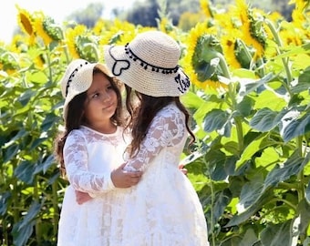 Custom Kids Floppy Sun Hat: Personalized Name, Summer Vacation Hat