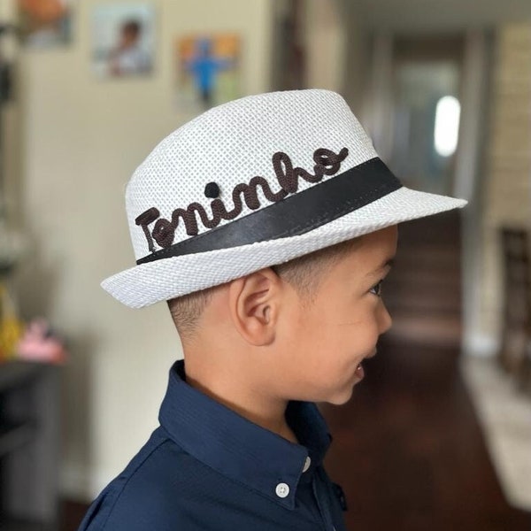 Boys Custom Hats, Boys Hat, Boy's Fedora Hat Kids Custom Hats, Fedora Hats, Custom Toddler Hat, Custom Name Hat, Kid Fedora Hat, Summer Hat