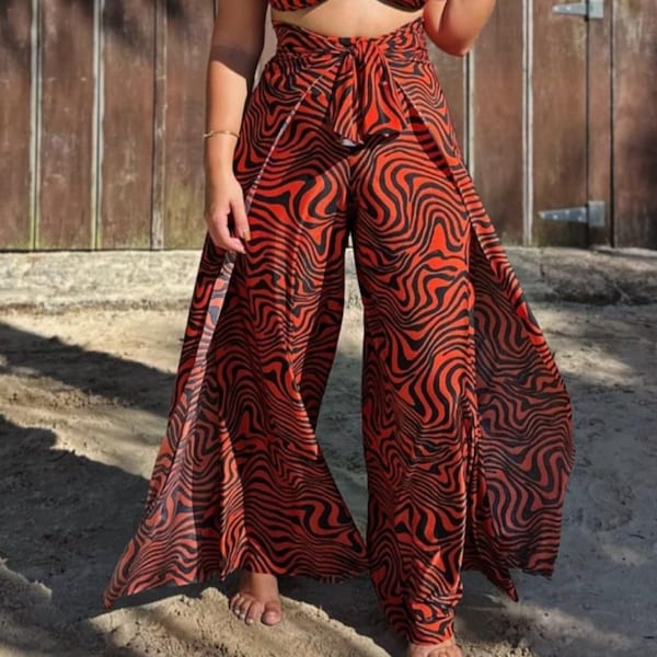 Macacão 5 em 1 sem costas, perna larga, macacão preto, roupa de verão, macacão elegante, calça versátil, roupa de viagem, calças confortáveis