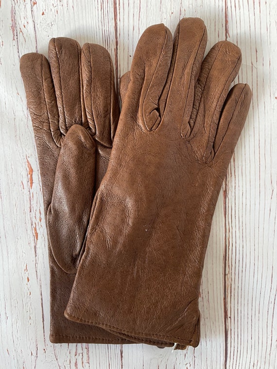 Leather Gloves, Nicely Lined, Unisex Leather Glov… - image 2