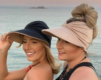 Reversible Visor Hat|| 2 in 1 Beach Visor Hat|| Summer Beach Visor||Ponytail Sun Visor||Visor Cap||Sun Visor||Visor UV Protection Hat||Visor