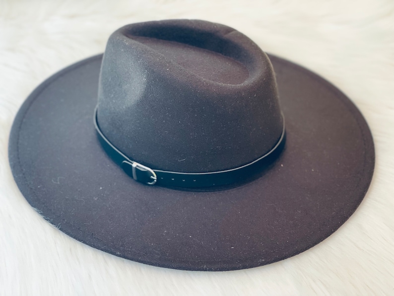 Fedora noir, Jazz en feutre masculin et féminin, chapeau d'hiver, chapeau à large bord femme, chapeau vintage Panama, chapeau à bord plat homme/femme, bord rigide, Sombreros image 10