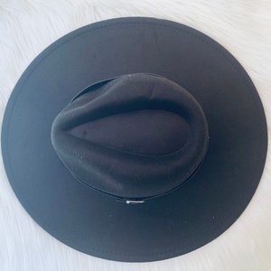 Fedora noir, Jazz en feutre masculin et féminin, chapeau d'hiver, chapeau à large bord femme, chapeau vintage Panama, chapeau à bord plat homme/femme, bord rigide, Sombreros image 9