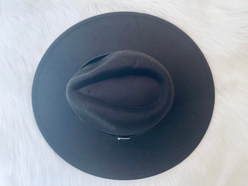 Fedora noir, Jazz en feutre masculin et féminin, chapeau d'hiver, chapeau à large bord femme, chapeau vintage Panama, chapeau à bord plat homme/femme, bord rigide, Sombreros image 9