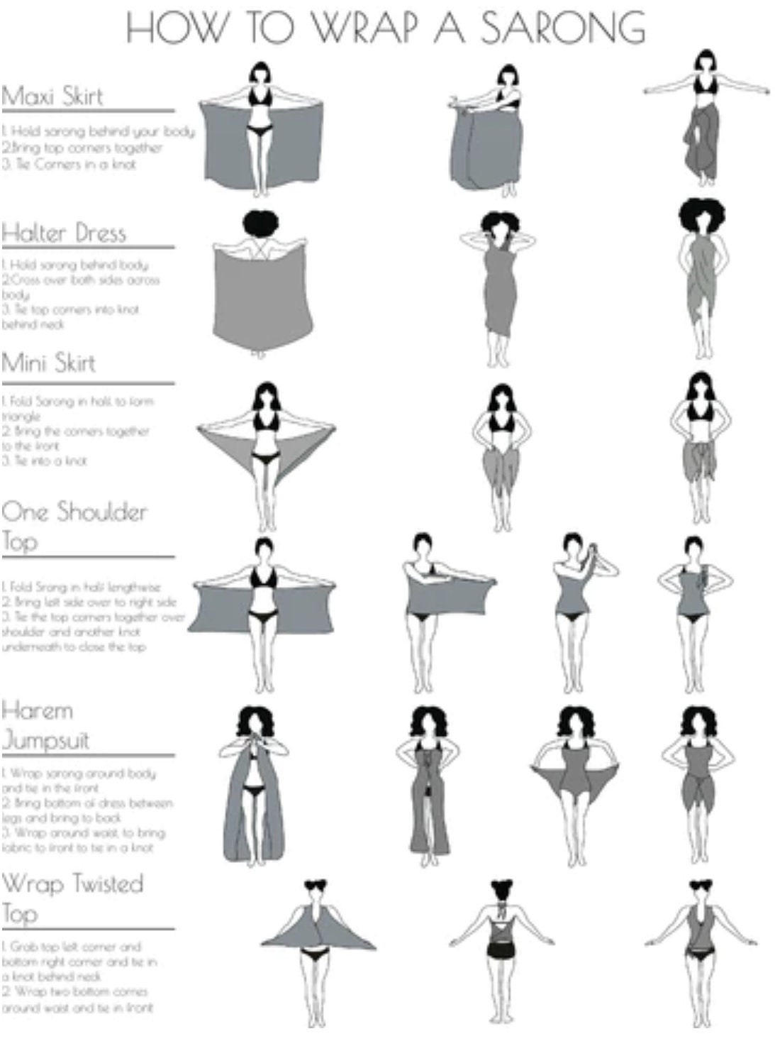 How To Tie A Sarong As A Short Skirt Beach Wrap ZAFUL Sarong