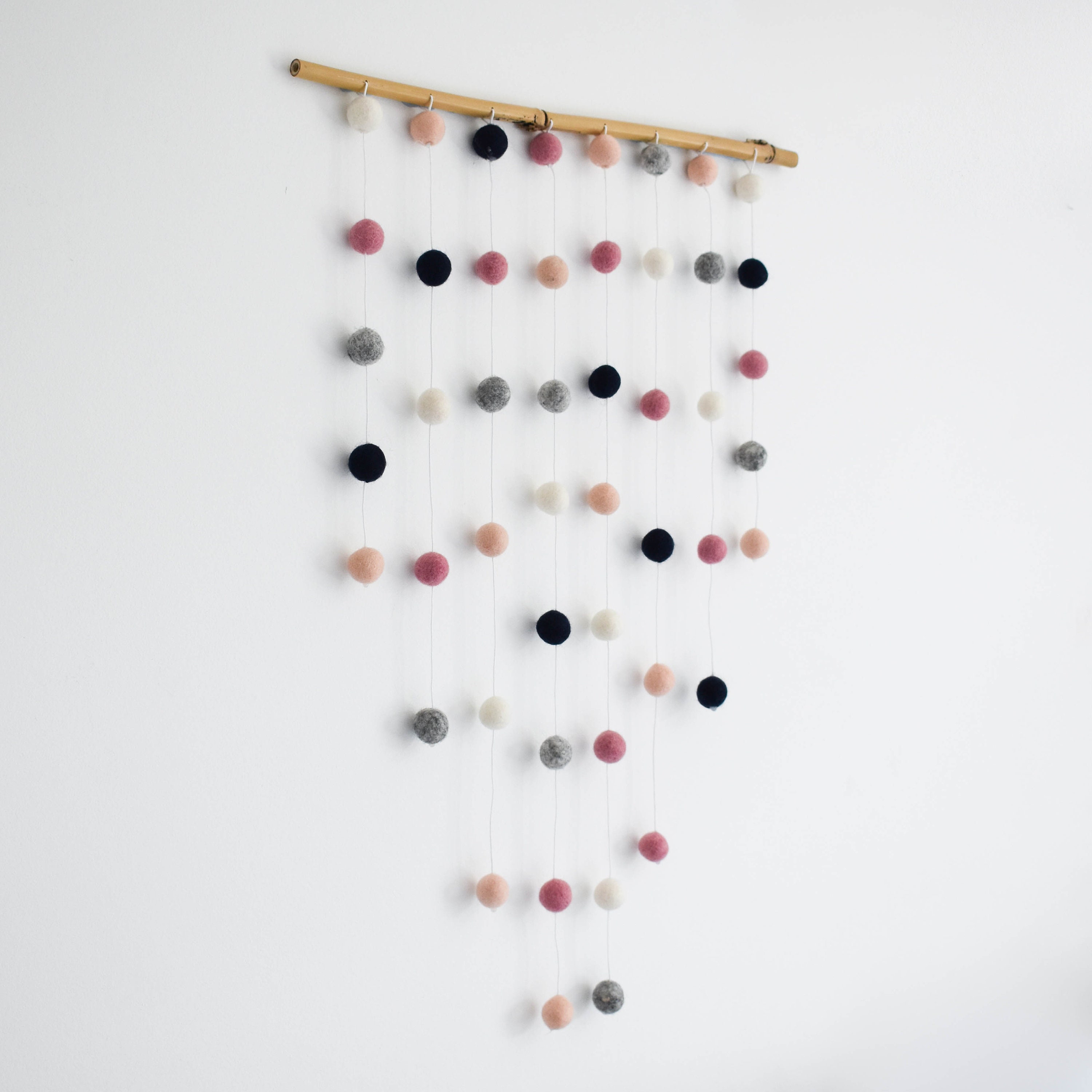 Felt Ball Wall Hanging Pastel Wall Hanging Pom Pom Mobile Etsy