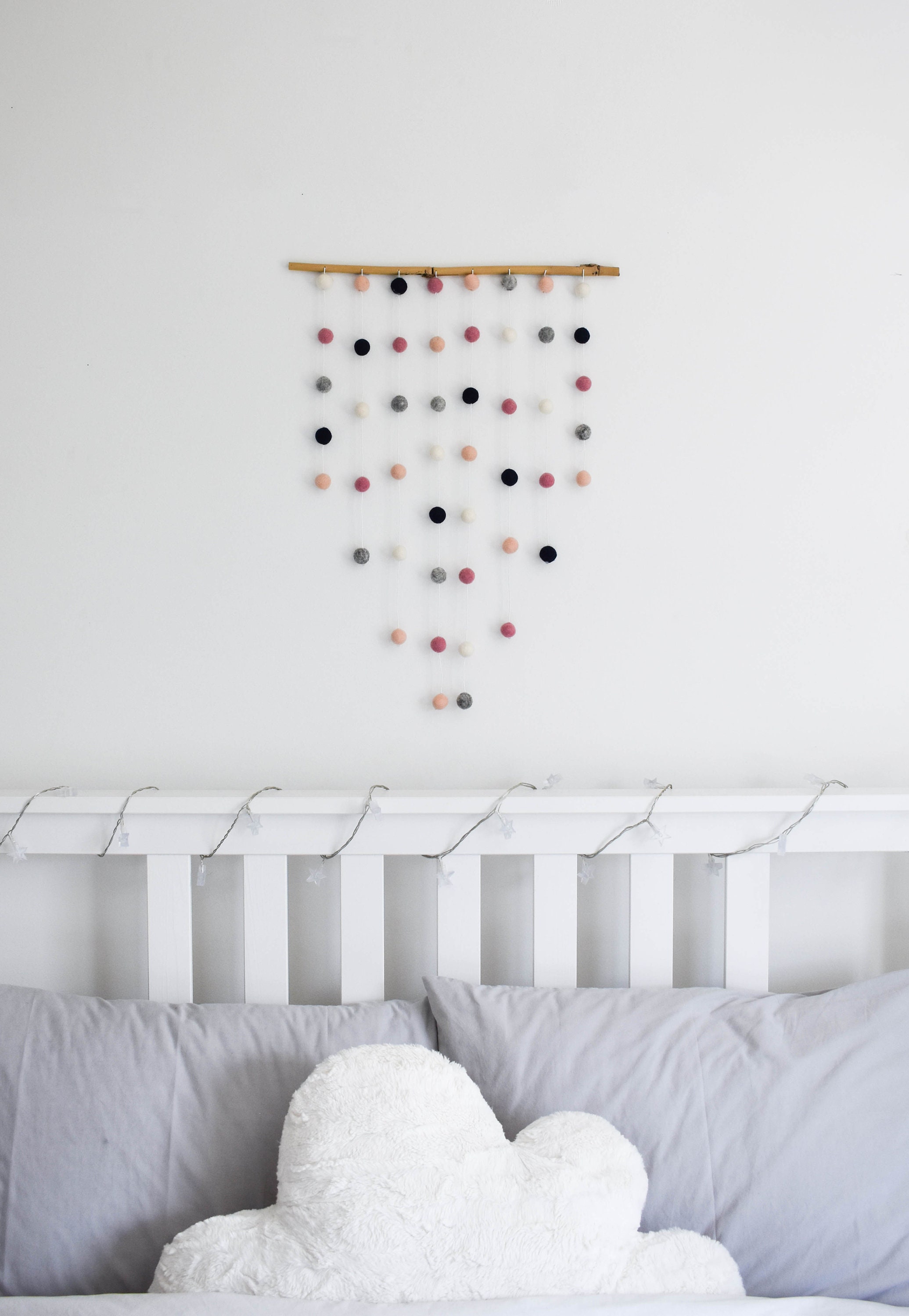 Felt Ball Wall Hanging Pastel Wall Hanging Pom Pom Mobile Etsy