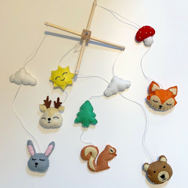 Woodland Baby Mobile Baby Felt Mobile Woodland Felt Mobile Baby Gift Nursery Mobile