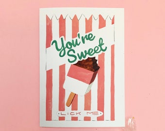 You're Sweet! Vintage Packaging Greeting Card