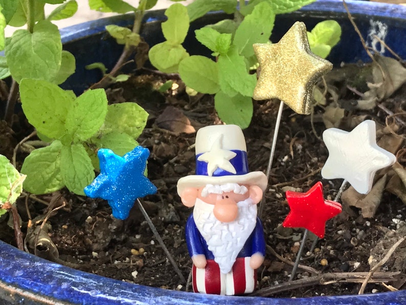 Uncle Sam Patriotic Fairy Garden Gnome | Etsy