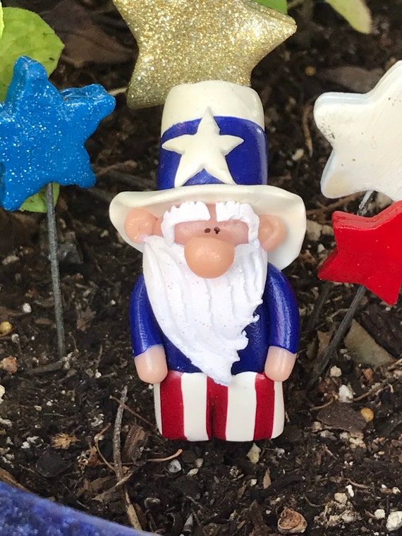 Uncle Sam Patriotic Fairy Garden Gnome | Etsy