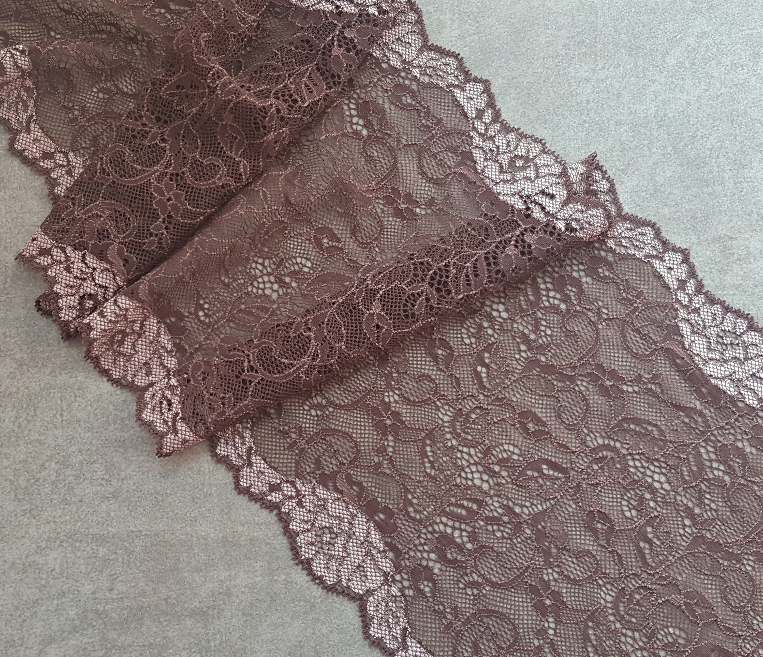 Lingerie Sewing Stretch Lace Trim Brown Floral Wide Elastic - Etsy