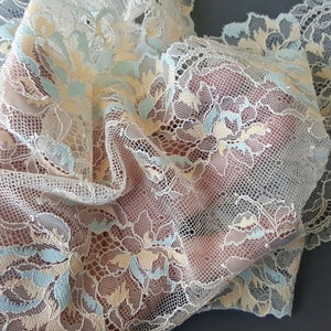 Colorful Elastic Lace Trim, Stretch Lace for Bra, 17 cm / 6.7&quot; Wide, Nr Q2405