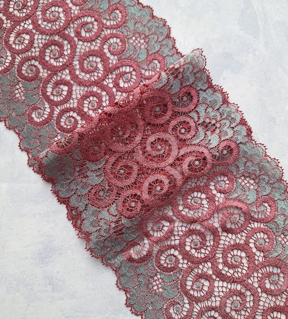 Burgundy Stretch Lace Trim Elastic Lace for Bra Width 17 Cm 6.7 Nr 199 Etsy UK
