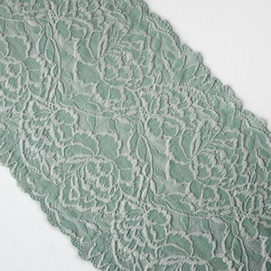 Mint Stretch Lace Trim Lingerie Sewing, Elastic Lace width 22.6 cm / 8.9&quot;, Nr 498